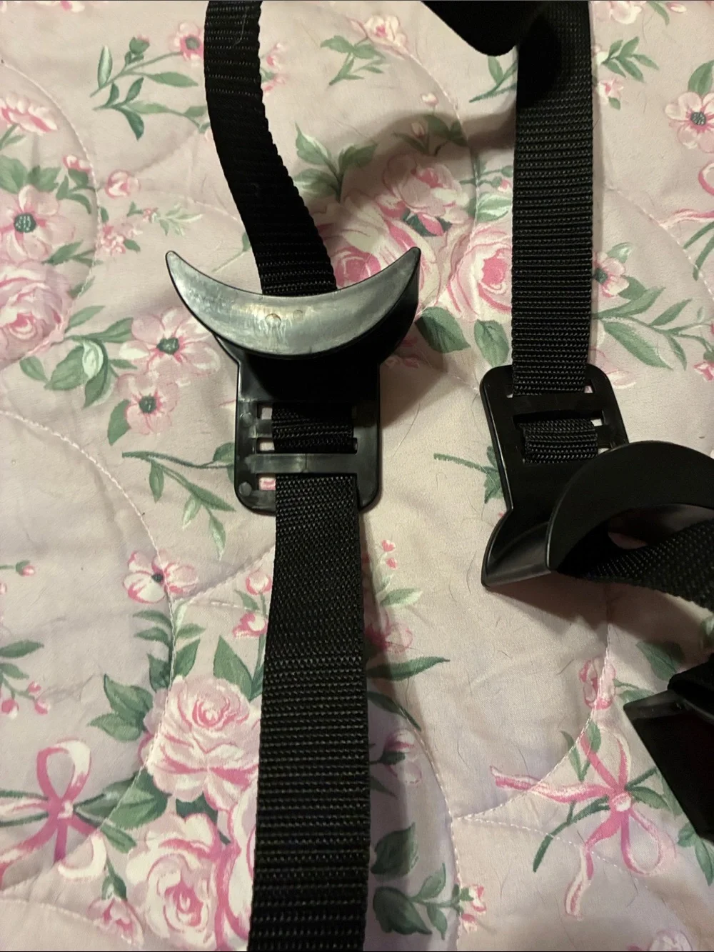 Set of 2 Adjustable Black Strap Purse Organizers with Multiple Hooks